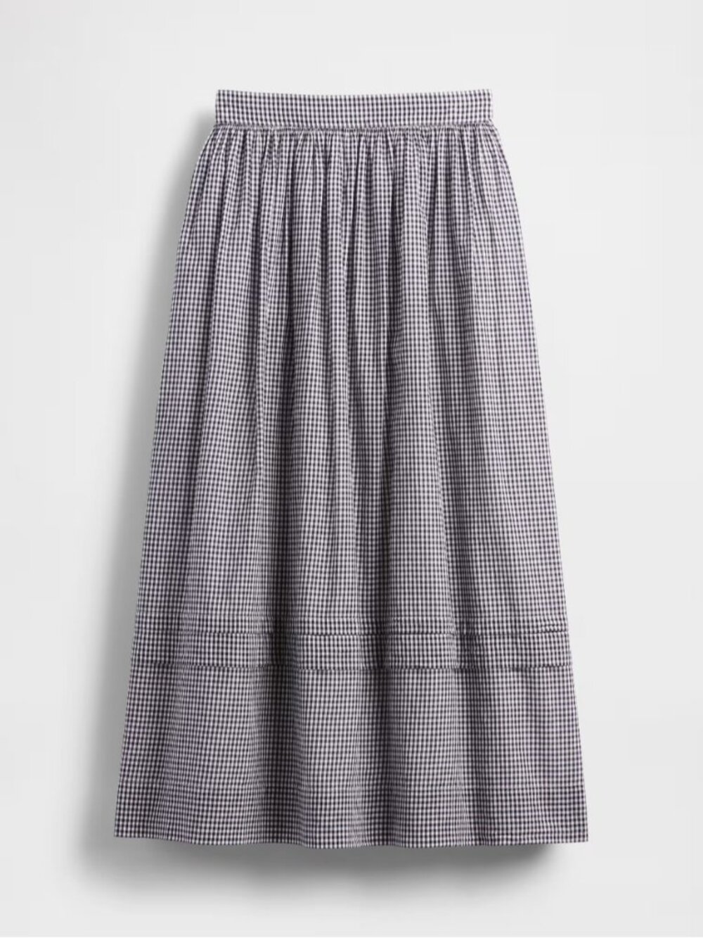 NWT GAP x Doen Gingham Midi Skirt in Navy Blue White Cotton S - Picture 3 of 6
